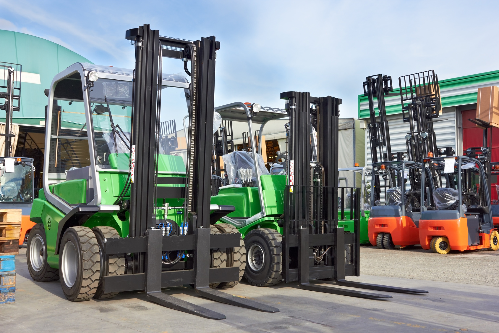 Variety of Forklifts with Differing Capacities
