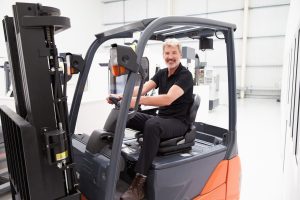 A Happy Forklift Operator