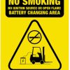 Safety Sign No Smoking Battery Changing