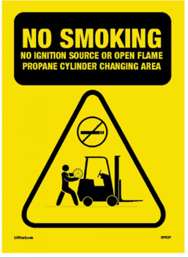 Safety Sign No Smoking Propane Changing