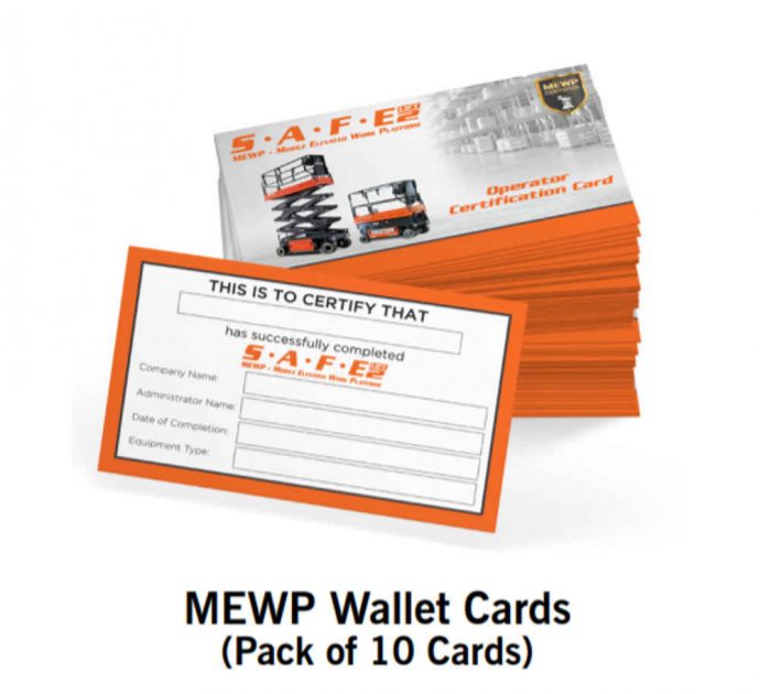 Scissor Lift MEWP Wallet Cards